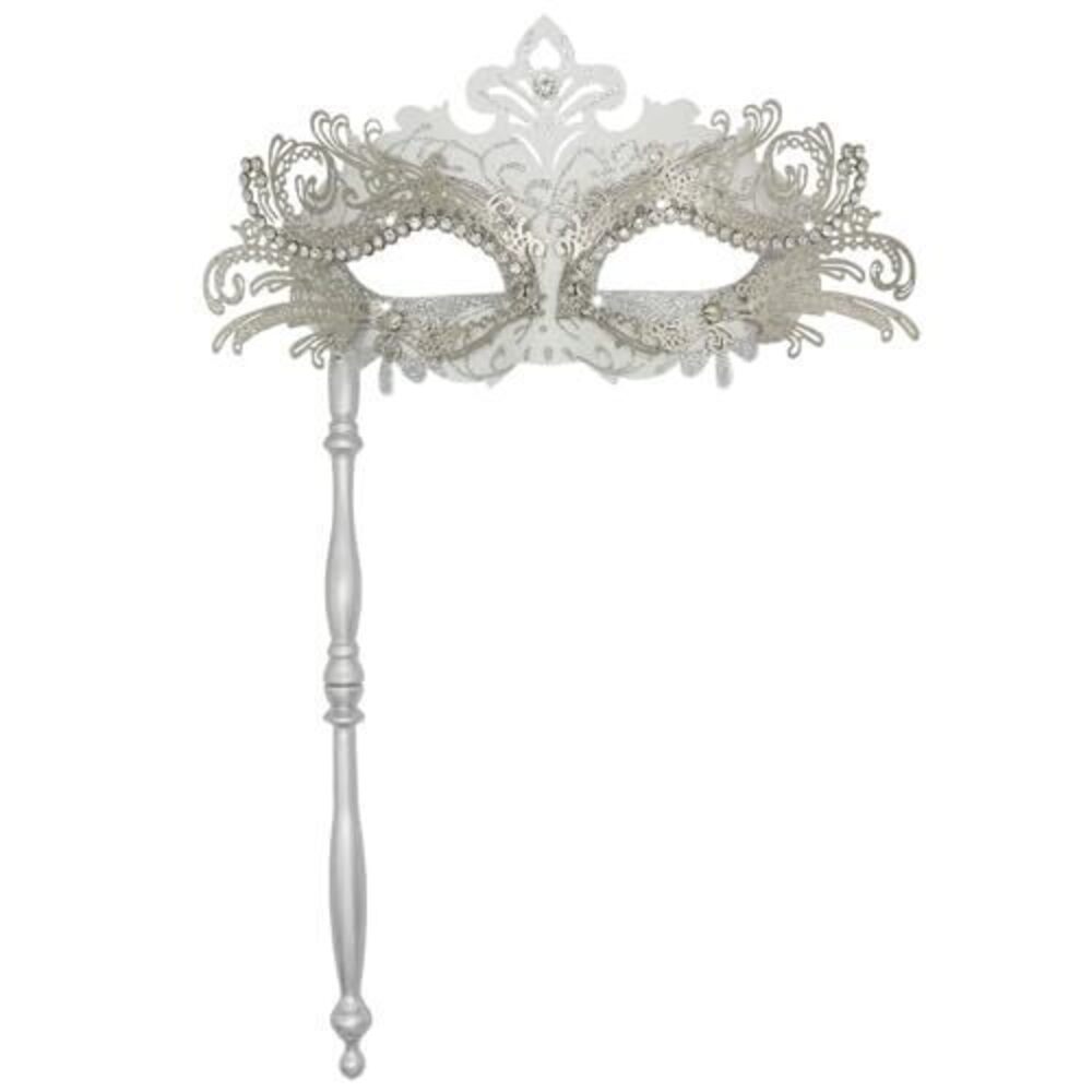 5535 Masquerade Mask with Stick, Handheld Mardi Gras Mask,Venetian Party